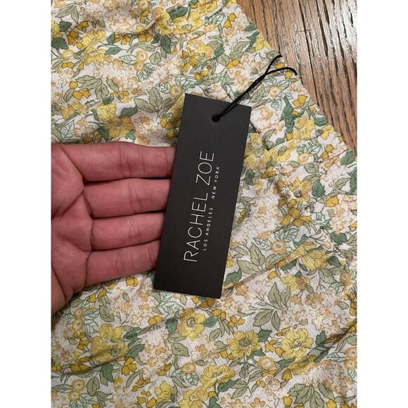 Rachel Zoe Elastic Waist Mini Rayon Ruffled Skirt Yellow Spring Size Medium NEW - Picture 4 of 8